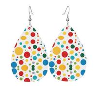Les boucles d'oreilles Twister en cuir en forme de goutte à pois sont tendance et légères, aux couleurs vives et vives, ne se décolorent pas facilement, taille unique