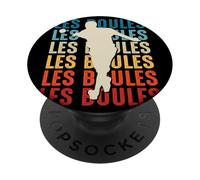 Les Boules Pétanque bouliste Boulot Boule garçon Homme Retro PopSockets PopGrip Adhésif