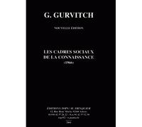 Les cadres sociaux de la connaissance - Georges Gurvitch - Tops Eds H.trinquier - broché - Livre