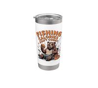 Les calories de pêche ne comptent pas sur Funny Bear Burger Gobelet isotherme en acier inoxydable double paroi