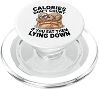 Les Calories des crêpes paresseuses Amusantes ne comptent Pas Lorsque Vous êtes allongé PopSockets PopGrip pour MagSafe