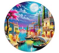 Les canaux de Venise 1000 Pièce Jigsaw Puzzles Jeux ÉduChatifs Créatif Puzzles Ronds Défi Couleur pour Cadeaux De Voyage, Présent 1000pcs (67.5x67.5cm)