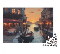 Les canaux de Venise Puzzle 1000 Pièces Adulte Enfants À Partir De 14 Ans Classique Papier Jeu Éduchatif Cadeau Famille Défi Ludique 70x50cm/1000pcs