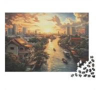 Les canaux de Venise Puzzle 1000 Pièces Adulte Enfants À Partir De 14 Ans Qualité Supérieure Jeu De Famille Cadeau pour Femmes Défi Ludique 52x38cm/1000pcs
