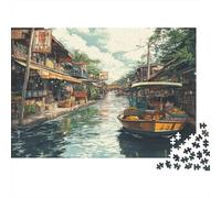Les canaux de Venise Puzzle 1000 Pièces Adulte Enfants Papier Classique Jeu Éduchatif Défi Cadeau pour Femmes Et Hommes Famille 70x50cm/1000pcs