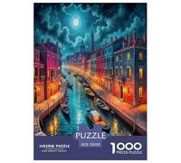 Les canaux de Venise Puzzle 1000 Pièces Educa Jouet en Bois Divertissement Créatif De l'art De La Décoration Jeu ÉduChatif Challenge Toy Adultes Et Enfants À Partir De 14 Ans 70x50cm/1000pcs