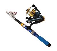 Les cannes à pêche et les bobines sont agrandies et cannes à pêche consacrées, ensemble de cannes à pêche élastiques, canne en fibre de verre de 1,8 m qui profite de la pêche avec cette combinaison de