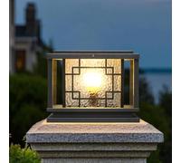 Les capuchons de poteaux extérieurs allument le piédestal de clôture câblé E26, le lampadaire carré, le pilier de voie noir moderne, l'éclairage extérieur étanche de colonne de capuchon de pont