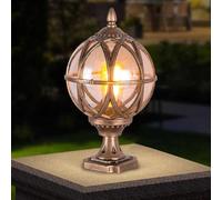 Les capuchons de poteaux extérieurs allument les capuchons de colonne Victoria Globe avec des lampes de pilier en verre ambré, des capuchons de pont de clôture étanches, des lanternes extérieures