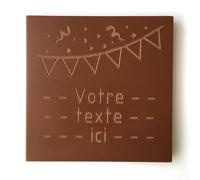 Les cartes à croquer en chocolat | Anniversaire Guirlande fanions | Chocolat personnalisé avec votre texte | Chocolat lait | Sans colorant | Remerciement (Chocolat noir 73% de cacao)