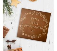 Les cartes à croquer en chocolat | Couronne de noel cadeau | Chocolat personnalisé avec votre texte | Chocolat au choix lait ou noir ou blanc | Sans colorant | (Chocolat blanc)