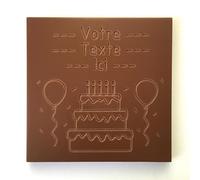 Les cartes à croquer en chocolat | Gateau anniversaire | Chocolat personnalisé avec votre texte | Chocolat au choix lait ou noir ou blanc | Sans colorant | (Chocolat lait)