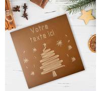 Les cartes à croquer en chocolat | Sapin de Noël cadeau | Chocolat personnalisé avec votre texte | Chocolat au choix lait ou noir ou blanc | Sans colorant | (Chocolat lait)