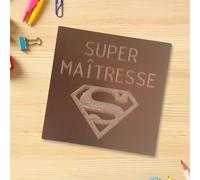 Les cartes à croquer | Prête à Croquer Modèle "Super Maîtresse" | Tablette de chocolat gravé | Année Scolaire | Chocolat au choix lait, noir, blanc (80g, Chocolat blanc)