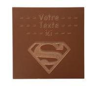 Les cartes à croquer | Superman merci anniversaire | Tablette chocolat personnalisé avec votre texte | Chocolat au choix lait ou noir ou blanc | fete des pères mères (Chocolat noir 73% de cacao)