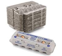 Les cartons d'oeufs vides imprims tiennent jusqu' douze ufs - 1 douzaine de gros - caisse d'oeuf en papier pulp naturel - par des produits MT