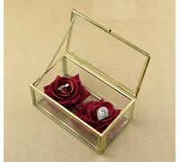 Les célébrations Boîte à Bijoux Porte-Alliances Mariage + Fleur en Velours Rouge Original Moderne Accessoire pour les Mariés Dimension 14x8 cm Multicolore