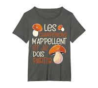 Les Champignons m'appellent Cèpes Chasseur De Champignon T-Shirt, Femme Grandes Tailles, Asphalte, 6X
