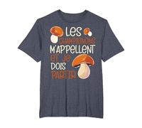 Les Champignons m'appellent Cèpes Chasseur De Champignon T-Shirt, Homme Grandes Tailles, Bleu Chiné, 5X Tall