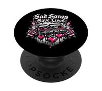 Les chansons tristes sauvent des Vies Emo Design PopSockets PopGrip Adhésif