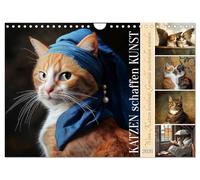 Les chats créent l'art, Version française (Calendrier mural 2026 DIN A4 portrait), Calendrier CALVENDO mensuel