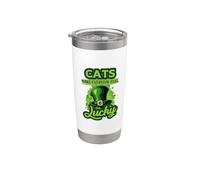 Les chats font de la Saint-Patrick tous les jours de la chance Gobelet isotherme en acier inoxydable double paroi