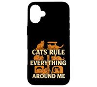 Les Chats gouvernent Tout Autour de Moi Amateur de Chats Coque pour iPhone 16 Plus