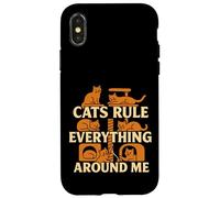 Les Chats gouvernent Tout Autour de Moi Amateur de Chats Coque pour iPhone X/XS