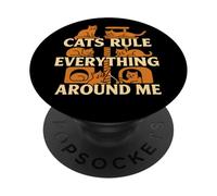Les Chats gouvernent Tout Autour de Moi Amateur de Chats PopSockets PopGrip Adhésif