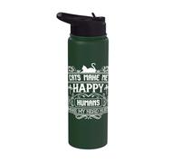 Les chats me rendent heureuse Les humains me font mal à la tête Festival Cat Mom Stainless Steel Insulated Water Bottle