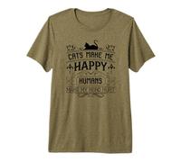 Les Chats me rendent Heureux T-Shirt Haut de Gamme