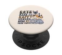 Les Chats sarcastiques drôles Amants me rendent Heureux, Humains blessés PopSockets PopGrip Adhésif