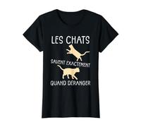 Les Chats savent exactement Quand déranger Humour Chat T-Shirt Graphique avec Valeur