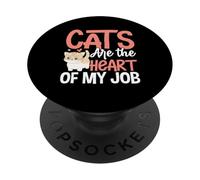 Les Chats sont au cœur de Mon métier de Cat Sitter PopSockets PopGrip Adhésif