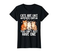 Les Chats sont comme des croustilles Que Vous ne Pouvez Pas Avoir Un Seul Chaton T-Shirt Graphique avec Valeur, Femme, Noir, M