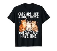 Les Chats sont comme des croustilles Que Vous ne Pouvez Pas Avoir Un Seul Chaton T-Shirt Graphique avec Valeur, Homme, Noir, L