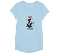 Les Chats sont de Petits professeurs poilus : Une Sagesse fantaisiste en matière d'animaux de Compagnie T-Shirt, Fille, Bleu Céleste, S