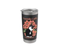 Les chats tuxedo sont les maîtres de moi et de ma maison Gobelet isotherme en acier inoxydable double paroi