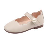 Les chaussures pour enfants sont toujours des chaussures plates unies, de grandes perles, des petites filles, des chaussures de princesse, des chaussures de danse à semelles souples, beige, 29.5 EU