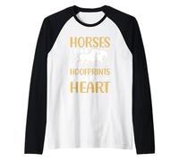 Les Chevaux laissent des Empreintes de Sabots sur Mon cœur Manche Raglan