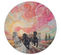 Les Chevaux Puzzle Rond De 1000 Pièces pour Les animauxs Haustiers Cute InspiRatteions Voyage Célébrités Unique Décompression Progressive Réduction 1000pcs (67.5x67.5cm)