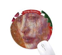 les cheveux de peinture à l'huile de xjj écharpe rouge tapis de souris en caoutchouc de sapin de noël