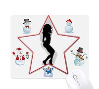 les cheveux frisés sexy femme magnifique le bonhomme de neige étoile tapis de souris