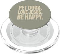 Les Chiens de Compagnie Aiment Jésus Be Happy Christian Faith Lover PopSockets PopGrip pour MagSafe
