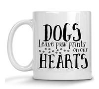 Les Chiens Laissent Des Empreintes De Pattes Sur Nos Cœurs. Tasse Avec Anse Mug Pratiques Tasses À Thé Pour Chocolat Chaud Cuisine Cappuccino 330Ml