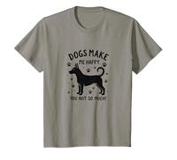 Les Chiens me rendent Heureuse, Pas Tant Que ça ! Amoureux des Animaux de Compagnie T-Shirt, Enfant, Ardoise, 12 Ans