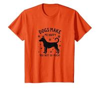 Les Chiens me rendent Heureuse, Pas Tant Que ça ! Amoureux des Animaux de Compagnie T-Shirt, Enfant, Orange, 3 Ans
