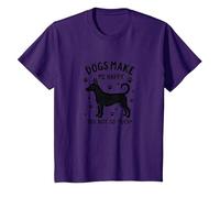 Les Chiens me rendent Heureuse, Pas Tant Que ça ! Amoureux des Animaux de Compagnie T-Shirt, Enfant, Violet, 2 Ans