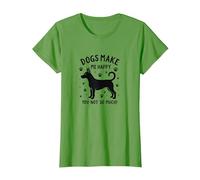 Les Chiens me rendent Heureuse, Pas Tant Que ça ! Amoureux des Animaux de Compagnie T-Shirt, Femme, Herbe, XXL
