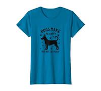 Les Chiens me rendent Heureuse, Pas Tant Que ça ! Amoureux des Animaux de Compagnie T-Shirt, Femme, Saphir, M